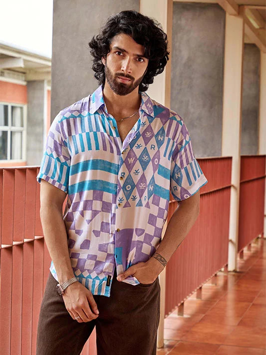 AOP Flowy Light Weight Viscose Shirt | Multicolour