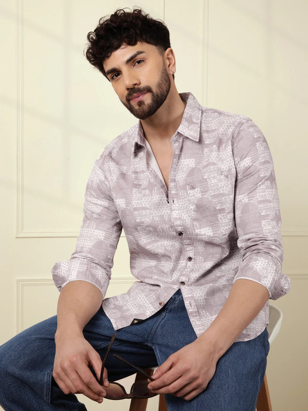 Abstract Urban AOP Shirt | Pink