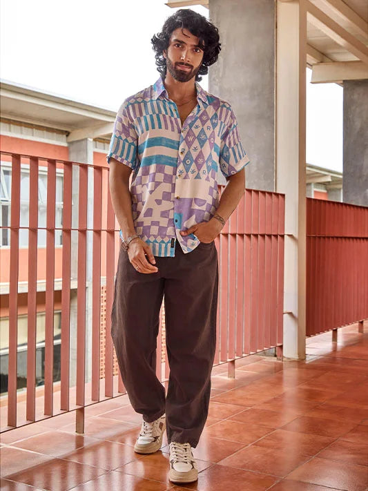 AOP Flowy Light Weight Viscose Shirt | Multicolour