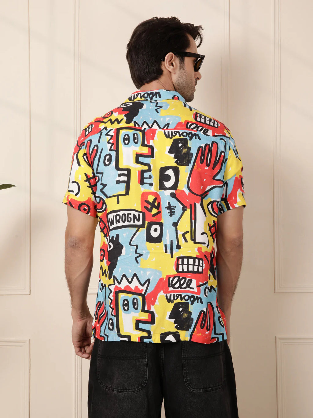 AOP Fluid Viscose Shirt | Yellow