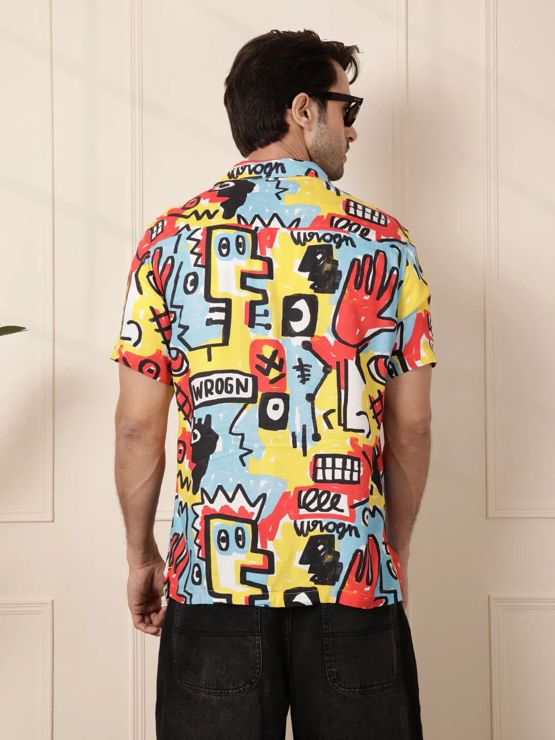 AOP Fluid Viscose Shirt | Yellow