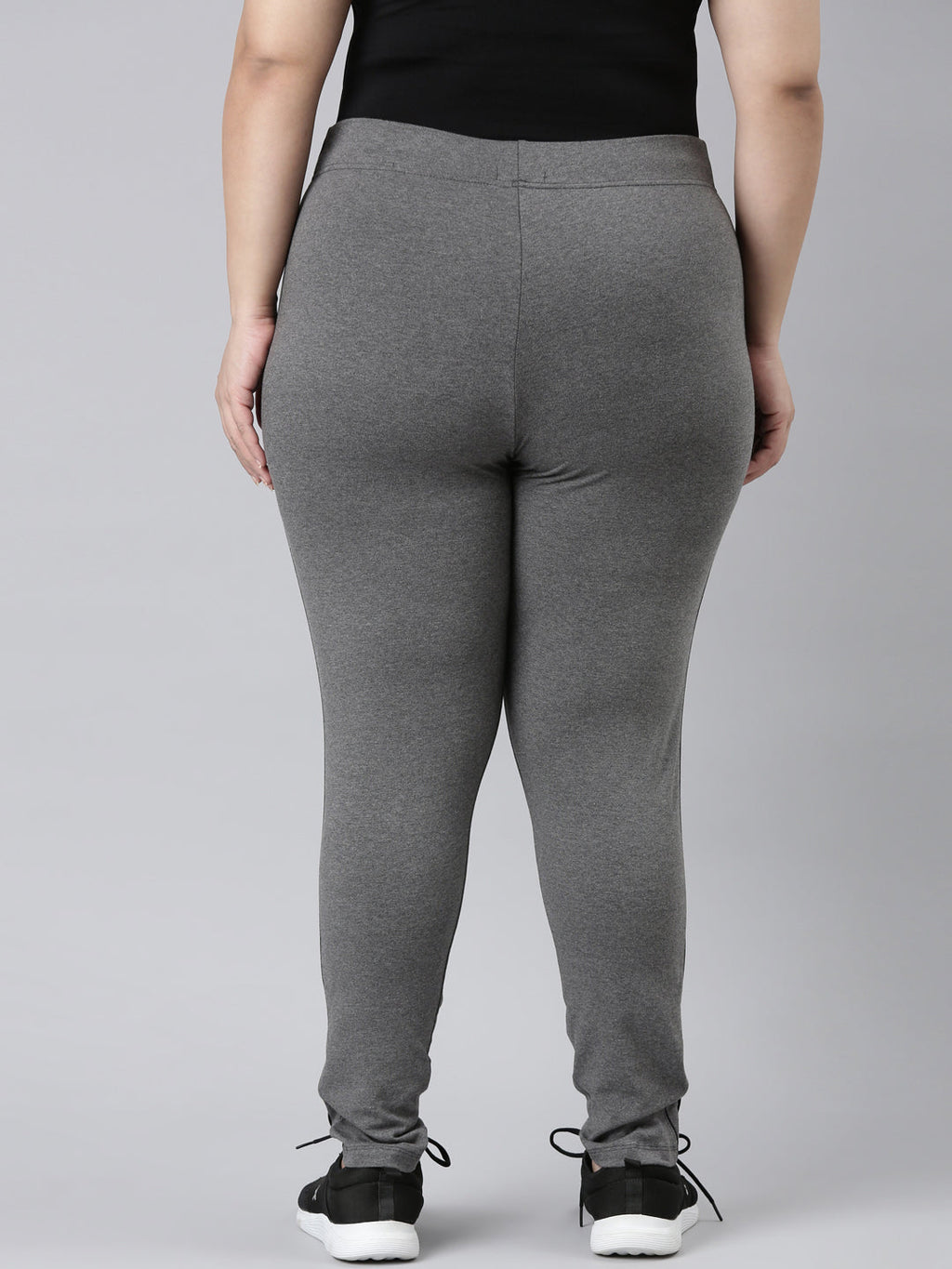 Antra Melanges Cotton Stretch Side Stripes Active Leggings