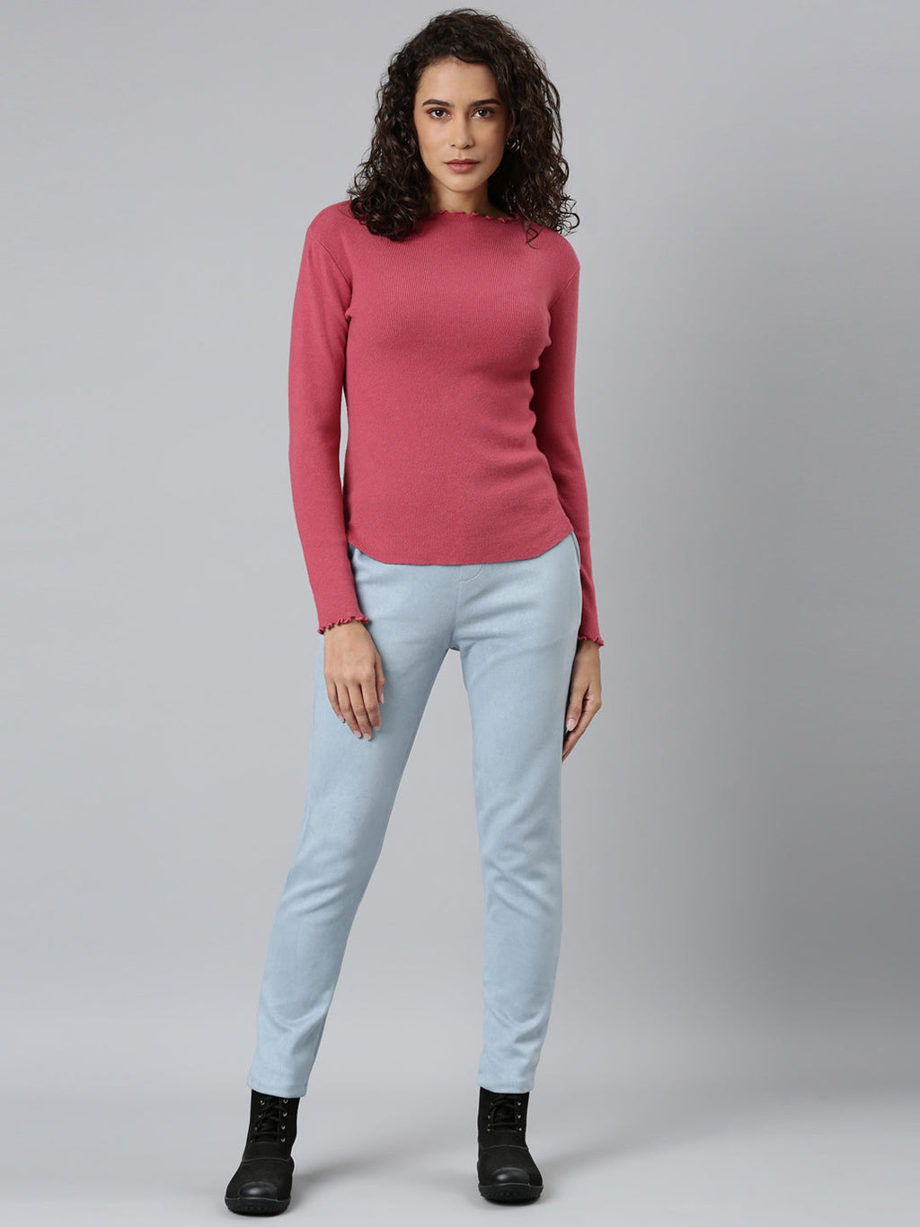 Aqua Poly Stretch Suede Tregging