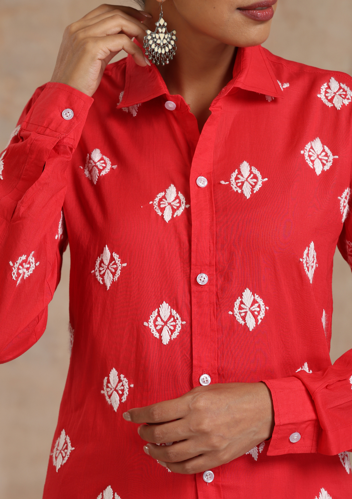 Aiman Chikankari Cotton Shirt Palazzo Set
