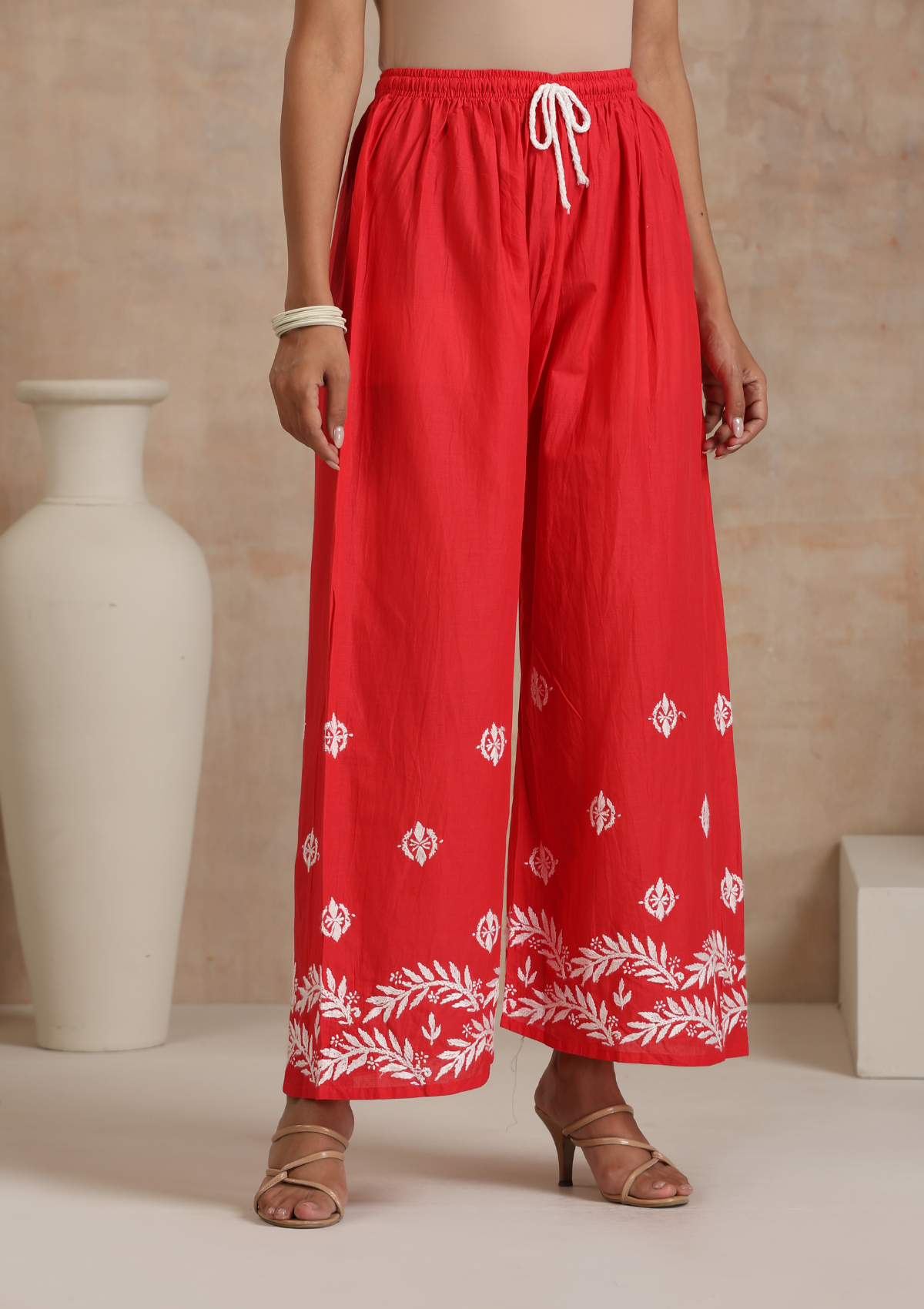 Aiman Chikankari Cotton Shirt Palazzo Set