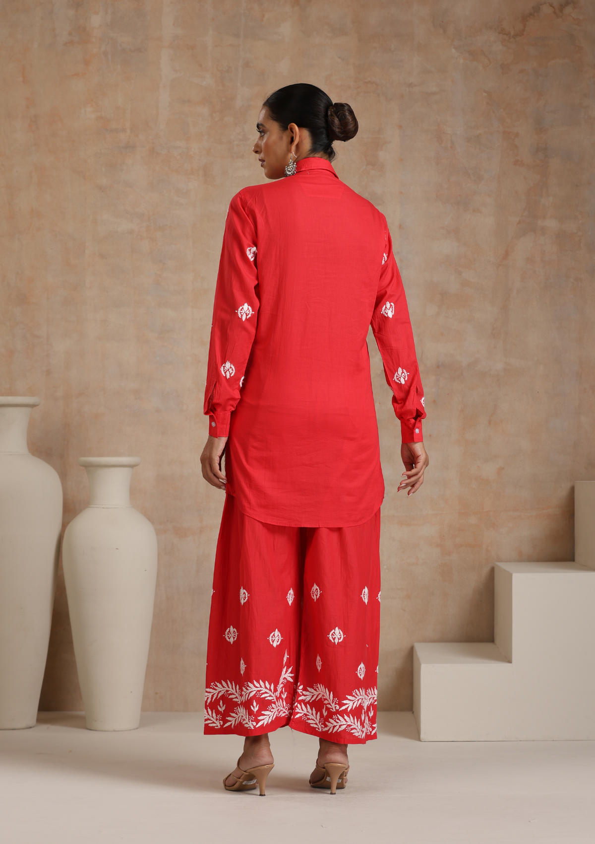 Aiman Chikankari Cotton Shirt Palazzo Set