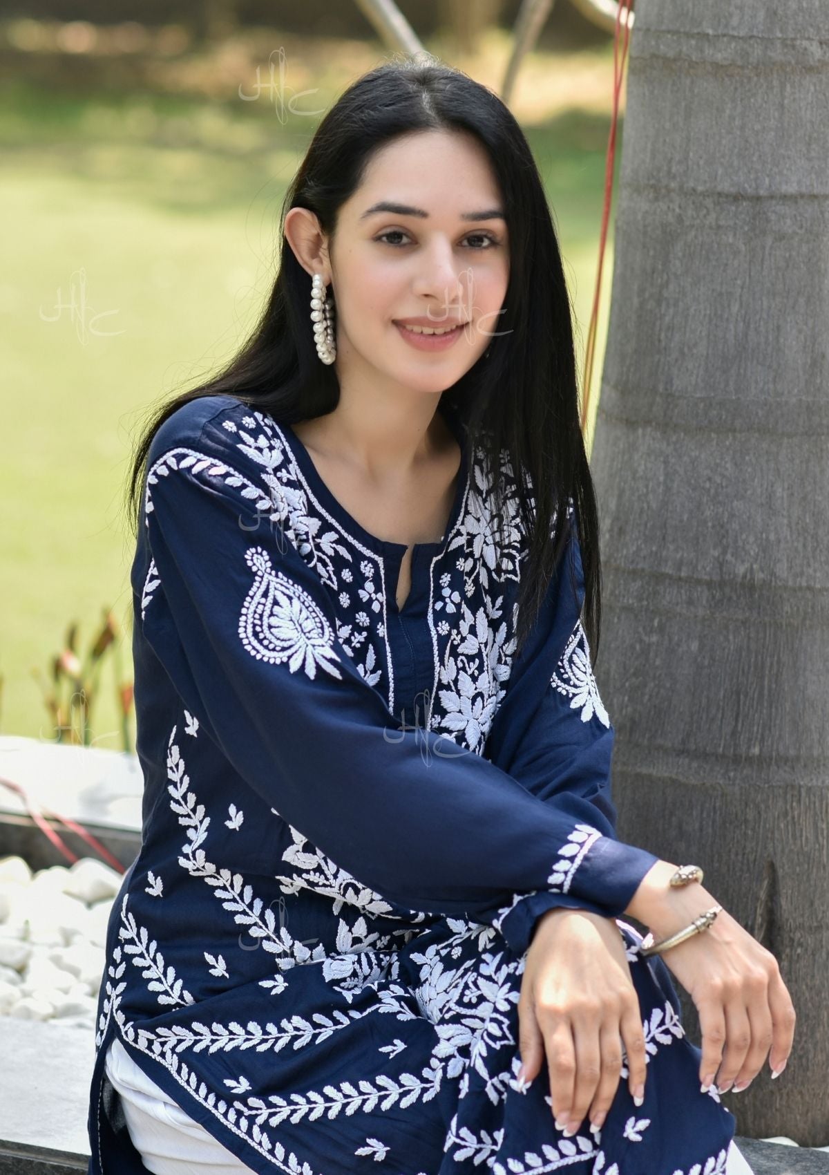 Adeeba Chikankari Modal Straight Kurta