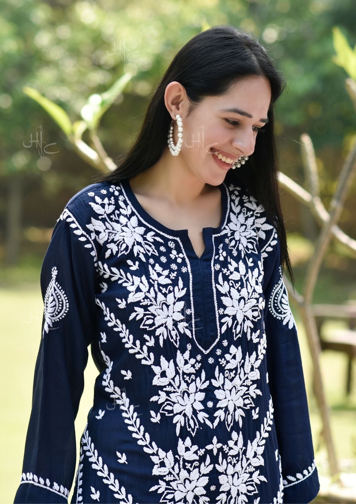 Adeeba Chikankari Modal Straight Kurta