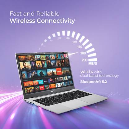 Acer Aspire 15 AMD Ryzen 5 Hexa Core 7430U - (16 GB/512 GB SSD/Windows 11 Home) Aspire AS15-42 Thin and Light Laptop (15.6 Inch, Silver, 1.79 Kg)