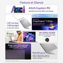 ASUS Vivobook S15 OLED Powered Copilot + PC, AI PC, Full Metal Body, Snapdragon X Elite - (16 GB/1 TB SSD/Windows 11 Home) S5507QAD-MA751WS Thin and Light Laptop