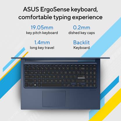 ASUS Vivobook 15, with Backlit Keyboard, Intel Core i5 12th Gen 1235U - (8 GB/512 GB SSD/Windows 11 Home) X1504ZA-NJ520WS Thin and Light Laptop