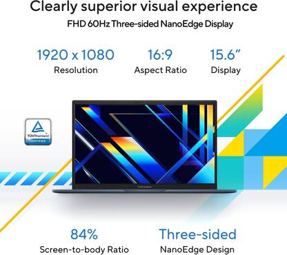ASUS Vivobook 15, with Backlit Keyboard, Intel Core i5 12th Gen 1235U - (8 GB/512 GB SSD/Windows 11 Home) X1504ZA-NJ520WS Thin and Light Laptop