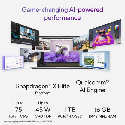 ASUS Vivobook S15 OLED Powered Copilot + PC, AI PC, Full Metal Body, Snapdragon X Elite - (16 GB/1 TB SSD/Windows 11 Home) S5507QAD-MA751WS Thin and Light Laptop