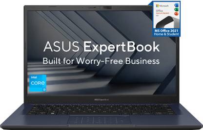 ASUS ExpertBook B14 Intel Core i3 12th Gen 1215U - (8 GB/512 GB SSD/Windows 11 Home) B1402CBA-NK1494WS Thin and Light Laptop  (14 Inch, Star Black, 1.49 Kg, With MS Office)