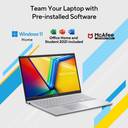 ASUS Vivobook 15, with Backlit Keyboard, Intel Core i5 12th Gen 1235U - (16 GB/512 GB SSD/Windows 11 Home) X1504ZA-NJ540WS|X1504ZA-NJ542WS Thin and Light Laptop (15.6 Inch, Cool Silver, 1.70 Kg, With MS Office)