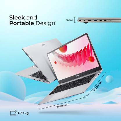 Acer Aspire 15 AMD Ryzen 5 Hexa Core 7430U - (16 GB/512 GB SSD/Windows 11 Home) Aspire AS15-42 Thin and Light Laptop (15.6 Inch, Silver, 1.79 Kg)