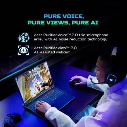 Acer Predator Helios Neo 16S AI Intel Core Ultra 7 - (16 GB/1 TB SSD/Windows 11 Home/8 GB Graphics/NVIDIA GeForce RTX 5050) PHN16S-71 Gaming Laptop (16 Inch, Abyssal Black, 2.3 Kg)