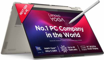 Lenovo Yoga 7 2-in-1 WUXGA OLED Copilot+PC Intel Core Ultra 5 226V - (16 GB/1 TB SSD/Windows 11 Home) Yoga 7 2-in-1 14ILL10 2 in 1 Laptop (14 Inch, Seashell, 1.38 Kg, With MS Office)